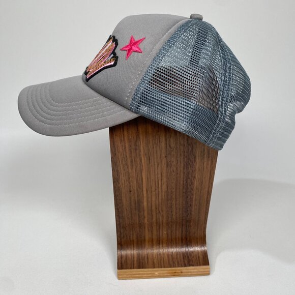 Trendy Gray "Howdy" Cowgirl Snapback‎ Hat with Sequin Patch and Stars - Picture 5 of 6